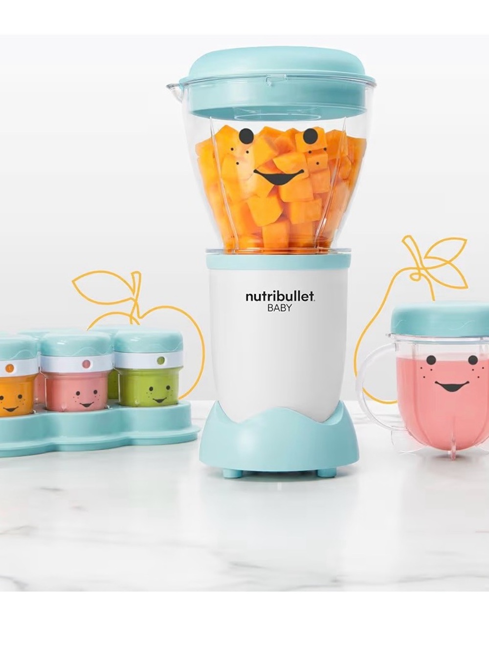 Nutribullet Baby Food Maker in Aqua Blue - Compact Puree Blender